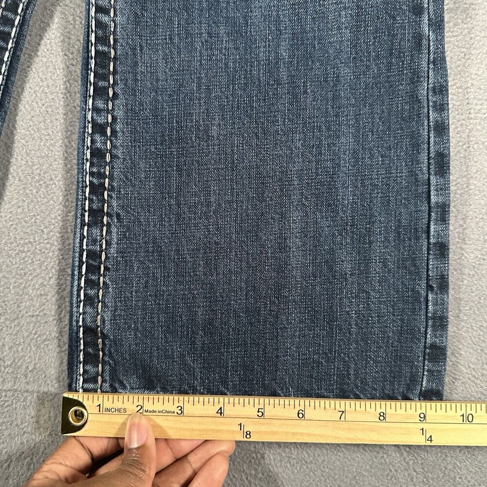 Wrangler Rock 47 MRB470A Jeans Blue Mens 36x30 Cotton Slim Boot Y2K Western - Picture 3 of 9